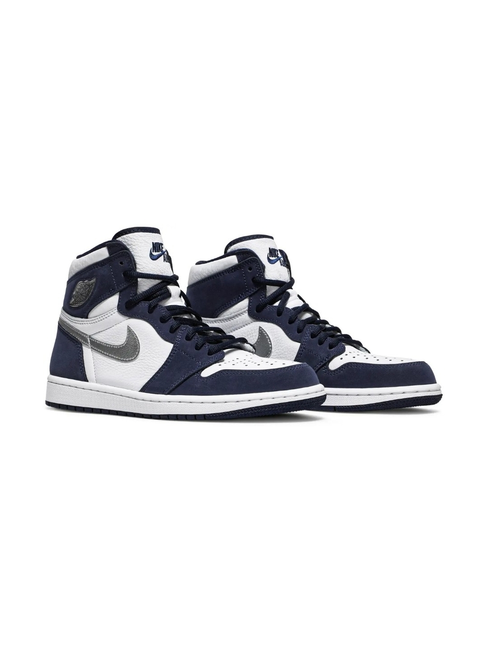 Nike Air Jordan 1 High Retro OG White Navy with Silver Swoosh